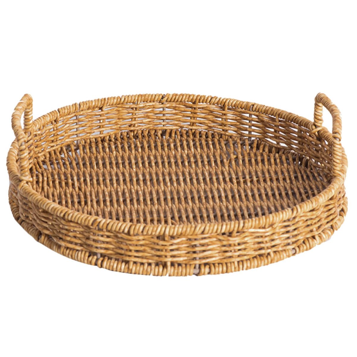 Cesta de almacenamiento de cocina hecha de ratán para exhibición de mesa