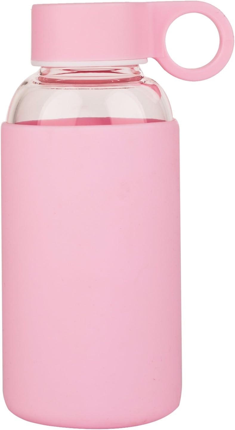 Borosilicate Glass Water Bottle With Silicone Sleeve 350ml BPA Free