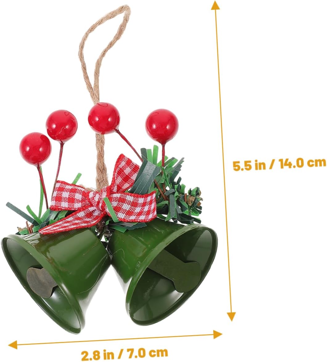 4pcs Christmas Tree Bell Hanging Ornaments Xmas Decoration for Holiday Parties Festivals Showcase Displays Safe Jingle Bells