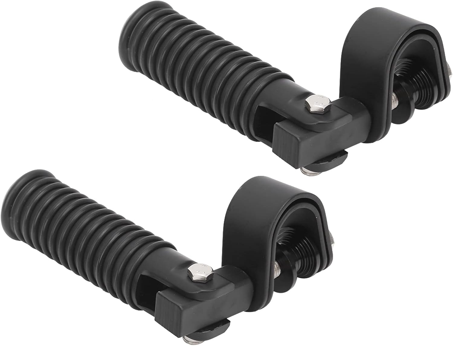 KIMISS Foldable Motorcycle Foot Pegs for 1in Crash Bar Guard, Black