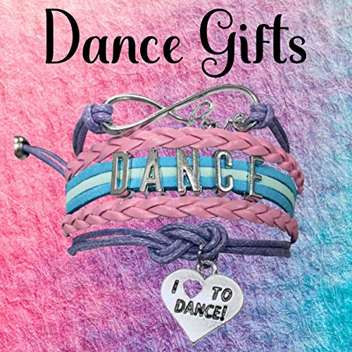 Sportybella Dance Accessories – Love Infinity Bracelet for Girls, Teens – Adjustable Pink, Purple, Teal, and Light Blue Braided Leather with Dance Letter Bar and Heart Charm – Gift for Dancers3