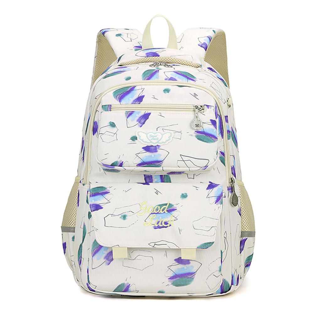7Trees Backpack for School Girls Backpacks for Kids Bookbag for Middle School Bags Water-resistant Travel Back Pack Beige