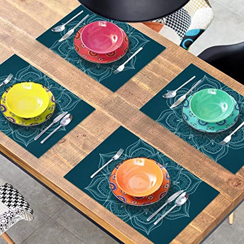 Set de table blanc de qualité supérieure floral résistant chaleur pour table chic - 8