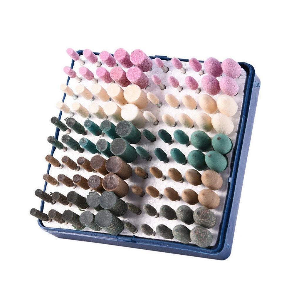 Cabezal de pulido y esmerilado Herramienta giratoria cabeza de la herramienta abrasiva 100pcs 3 mm Eje de cerámica del molde de piedra Rotary Muela Muela Muela de pulido cabeza de la rueda