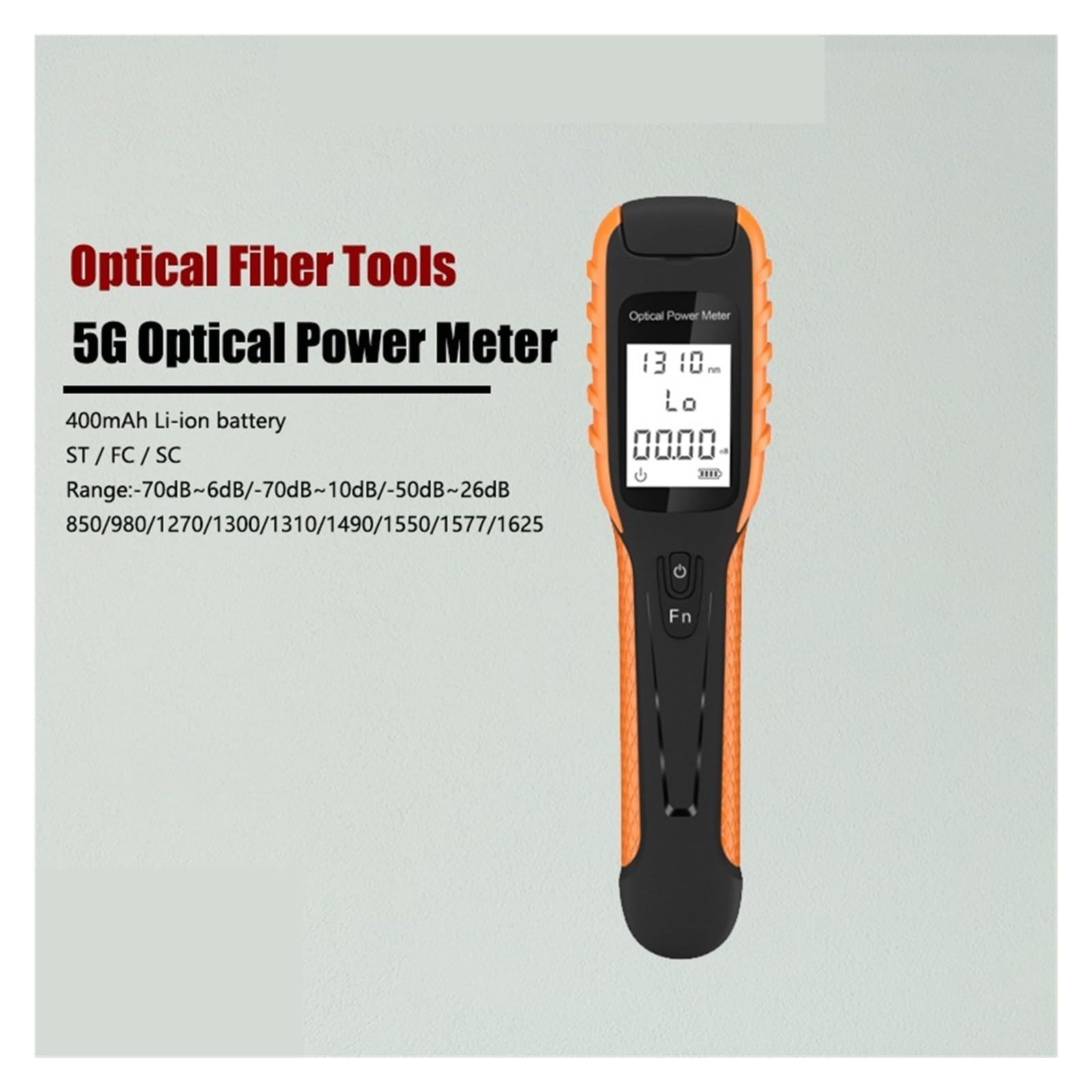 Testeur Fibre Optique, Compteur De Puissance Optique 5g, Batterie Lithium Multifonctionnelle De Haute Précision, Outil FTTH 1577 Testeur De Fiber Optique,Large Plage de Mesure(-70 to 6 dBm)