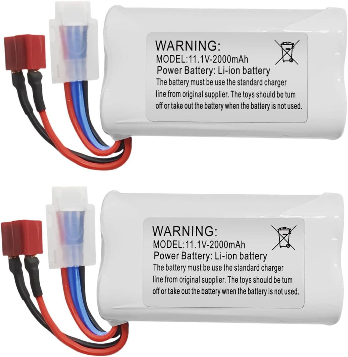sea jump 2PCS 11.1V 2000mAh T Plug Lithium Battery for R608 2104 210E 200E Brushless High Speed Water Cooling RC Speedboat Electric RC Boat Model Tumbler Toy Boat Battery