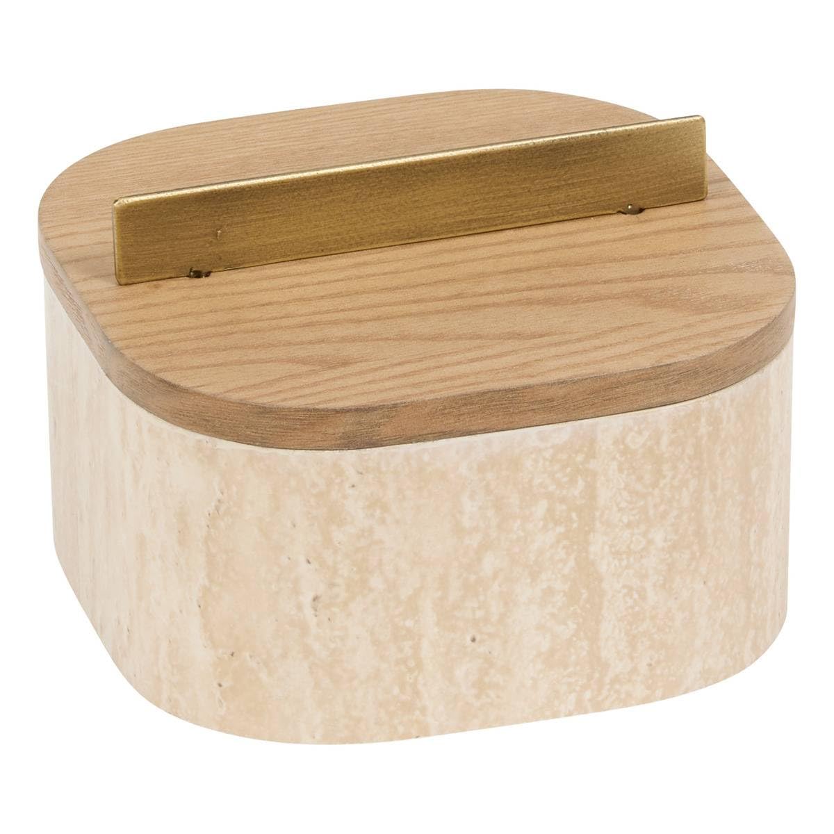 Atmosphera - Lot de 2 boîtes déco anaya l14/18cm beige