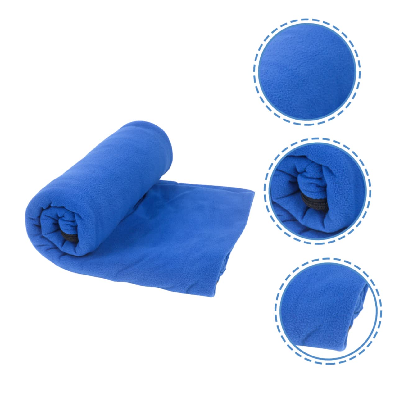 Yardwe Leichter Fleece Schlafsack Faltbar und Tragbar für Camping und Mittagspause Blau