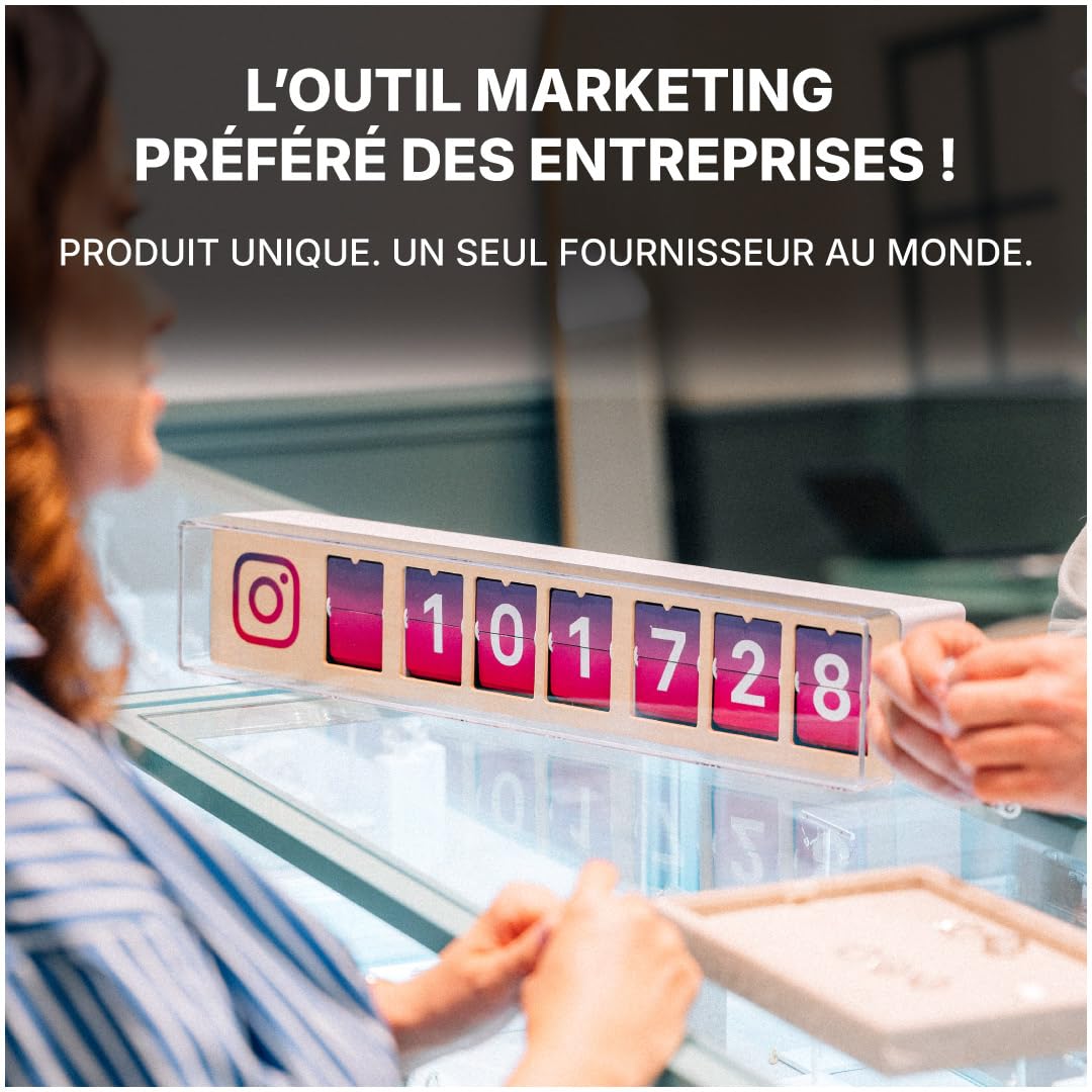 Compteur Abonnés Instagram Temps Réel, Volets Mécaniques, 7 Chiffres