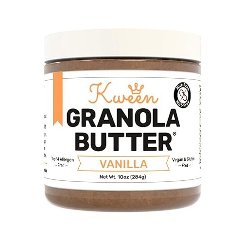 Oat Haus - Mantequilla de granola de vainilla orgánica  Sin cacahuete, almendras (nueces de árbol) y apta para la escuela (8 mejores sin alérgenos)