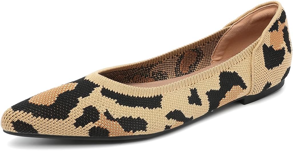 Touchmosees Women's Pointed-Toe Ballet Flats Classic Slip-On Breathable Dress Flats