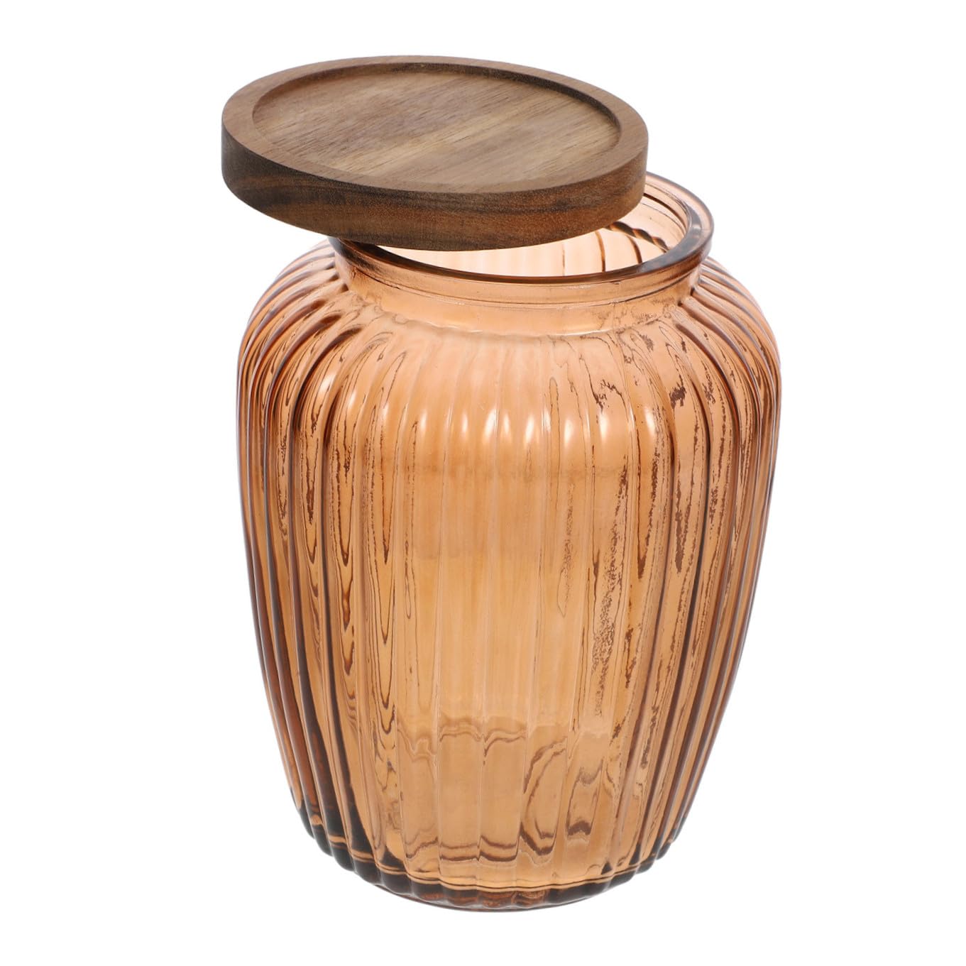 ULTECHNOVO Barattolo Ermetico in Vetro Trasparente da 2200ml Contenitore Versatile con Coperchio in Legno e Silicone per Alimenti Secchi e Cucina Domestica