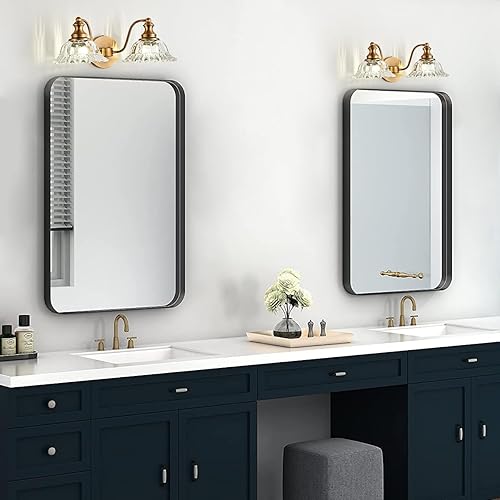Vista 7 de Bathroom Vanity Lights Over Mirror Vintage Bathroom Light Fixtures 2 Light Brass Vanity Lights for Vanity Lighting Fixtures Latón