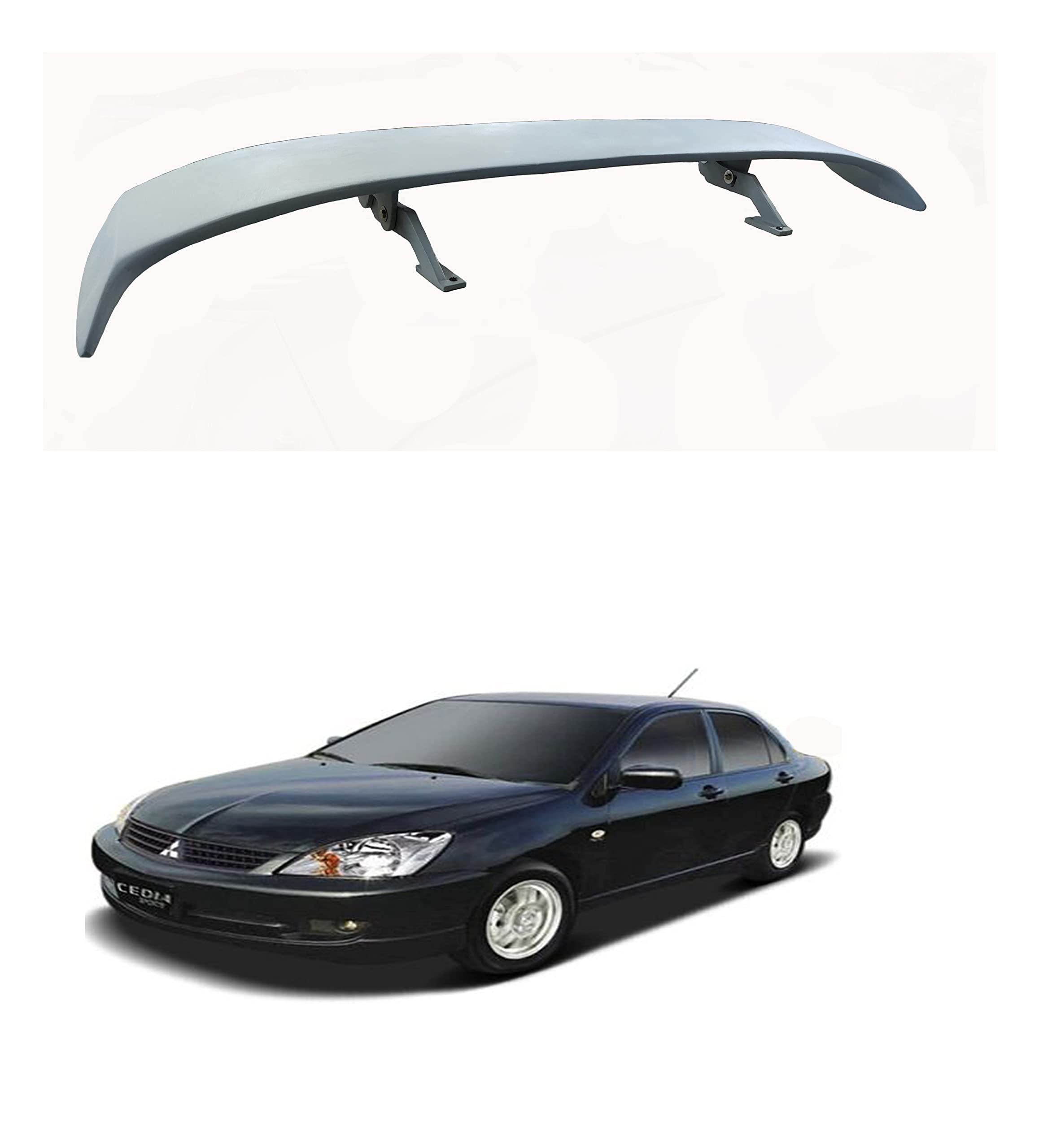 Back2Tracks - B2T AUTOMOTIVE® Car Spoiler Compatible with Cedia (Unpainted - Ps Grey color) Car Spoiler with Light Weight Fiber Reinforced Plastic (FRP) - Drilling Required.