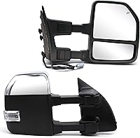 Vista 10 de espejo para remolque para Ford F150 Pickup Truck 2015 2016 2017 2018 2019 2020, luces de señal de giro LED, sensor de temperatura, desempañado