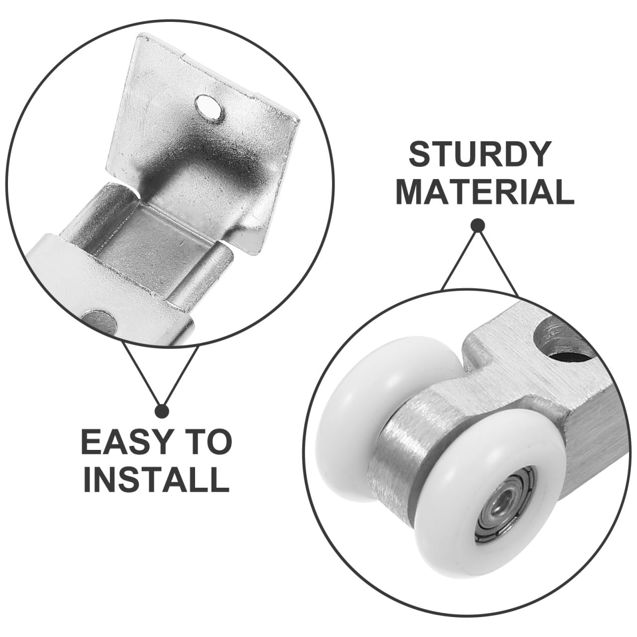 Warmhm Sliding Door Roller Wheels High Load Capacity Nylon and Steel Track System for Smooth Quiet Operation Easy Installation for Wardrobe Glass and Pocket Doors - Image 4