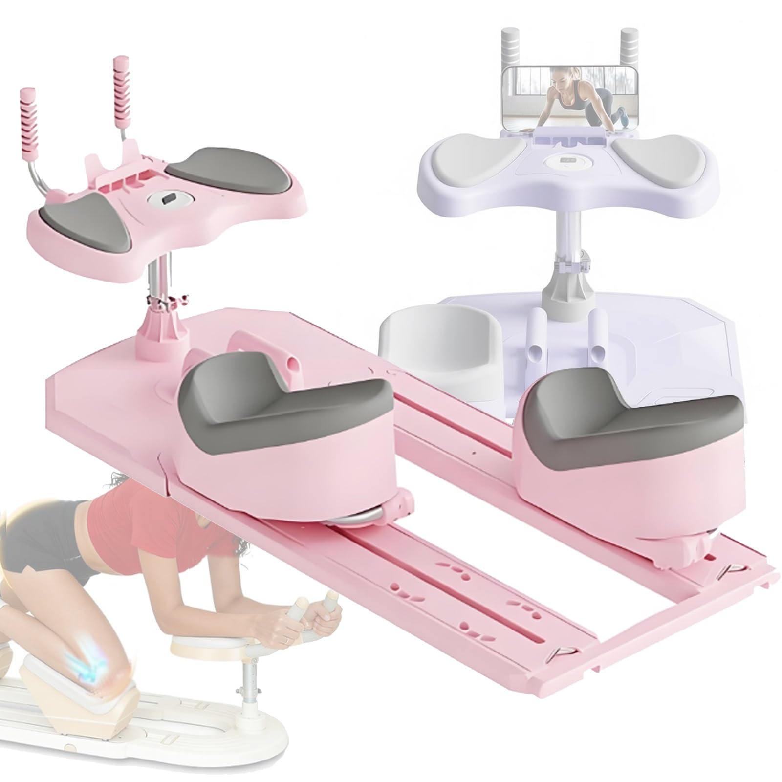 Spine Twist & Stretch Trainer – maszyna do ćwiczeń pełzania, modelująca talię, rozciągająca nogi i aktywująca mięśnie korpusu, 3-stopniowa regulacja wysokości, długość pełzania 70 cm