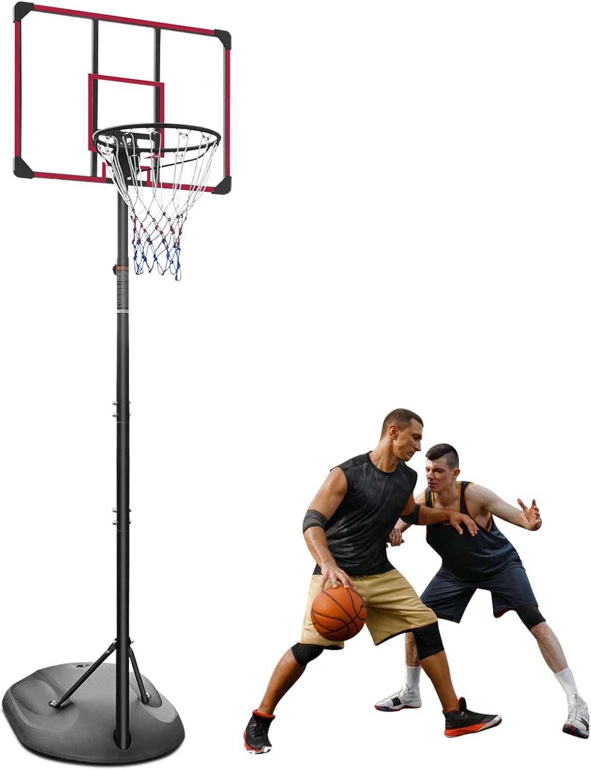MIUDGIG 7.5-9.2ft Portable Basketball Hoop & Goals, Adjustable Height Basketball Goal System, Basketball Hoop Stand with 32Inch Shatterproof Backboard & 17" Rim for Youth/Adults, Indoor/Outdoor