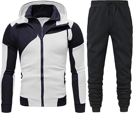 WWricotta Tute Uomo Complete Invernale Tuta A Due Pezzi Abbigliamento Da Corsa Tracksuit Tuta
