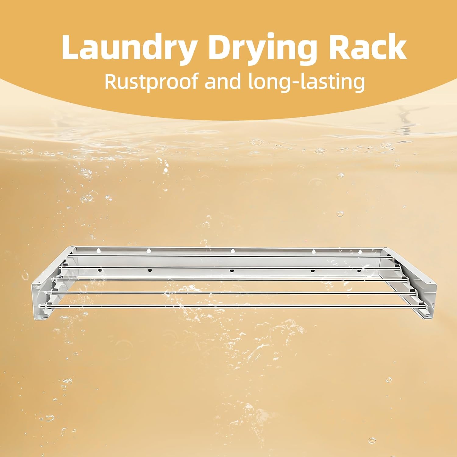 Wall Mounted Clothes Drying Rack 32", Collapsible Space Saving Laundry Drying Rack with 50 lb Capacity, Laundry Room Organization for Clothes, Foldable, 5 Rods, White