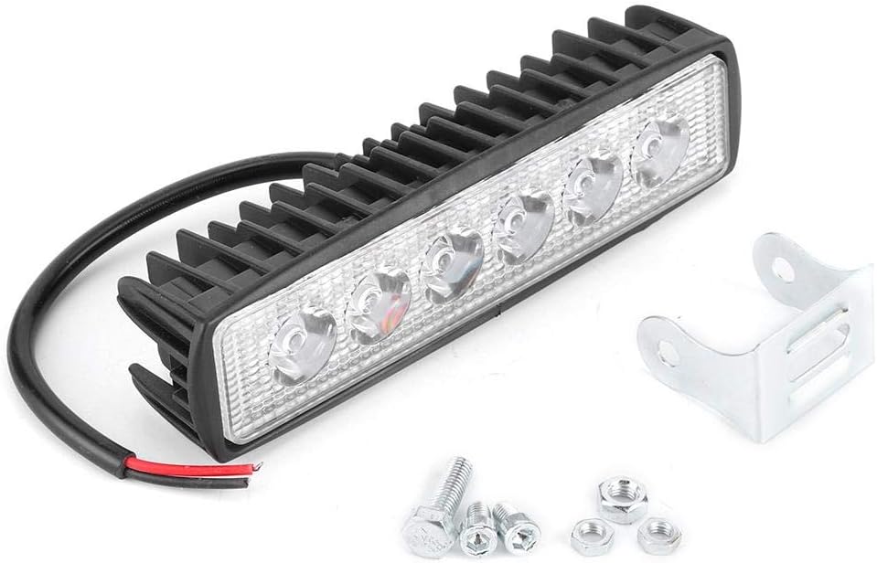 Barra de luces de trabajo LED, 6LED 18W Súper brillante conducción de automóviles Lámreemplazo para de punto de trabajo Luz de haz de inundación reemplazo para SUV Moto Barco