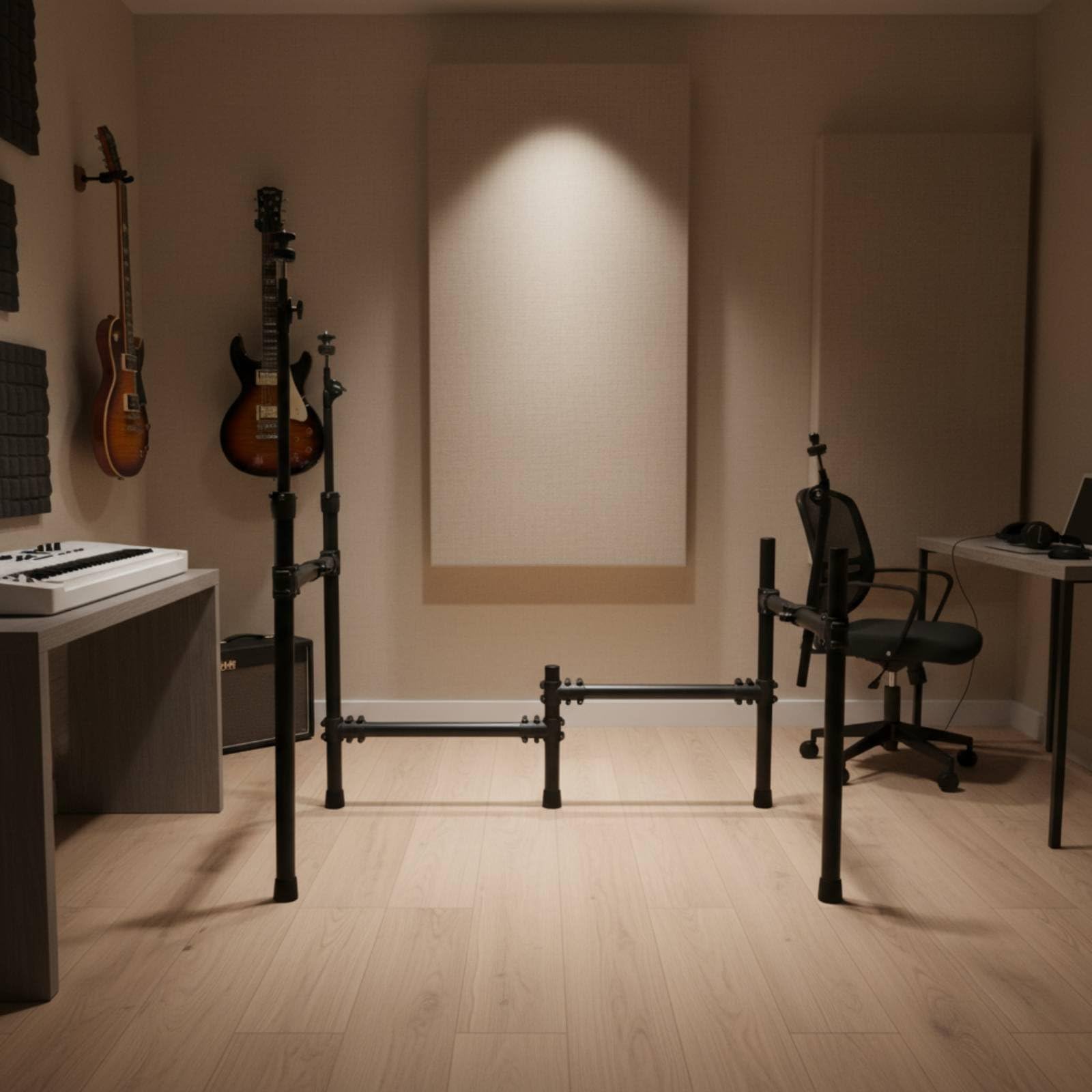 Supporto Batteria Elettronica Rack Batteria Telaio Regolabile Base Stabile Struttura Pieghevole in Ferro Adatto per Sale Prova Studio Esercitazioni