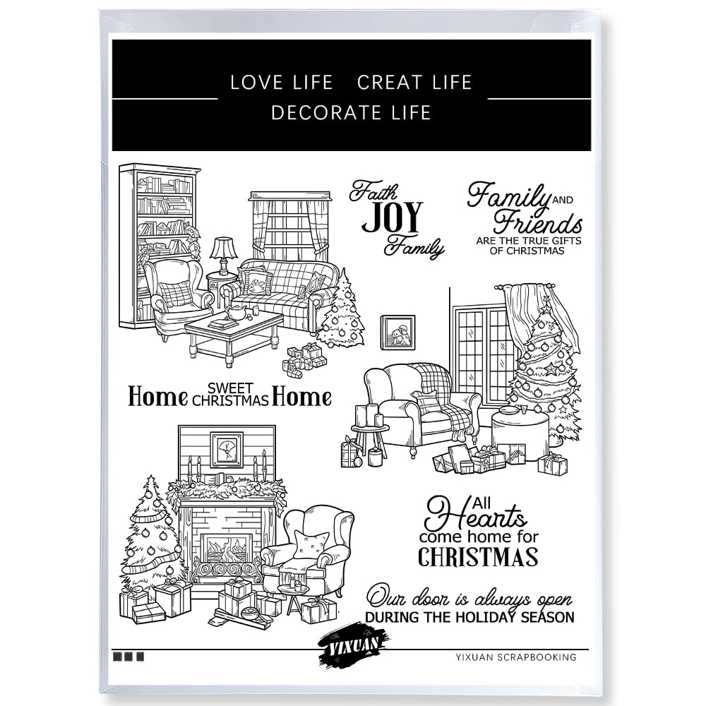 Christmas Clear Stamp Set For Card Making - 13x18cm Silicone Stamps With Envelope Bags For Holiday Crafts