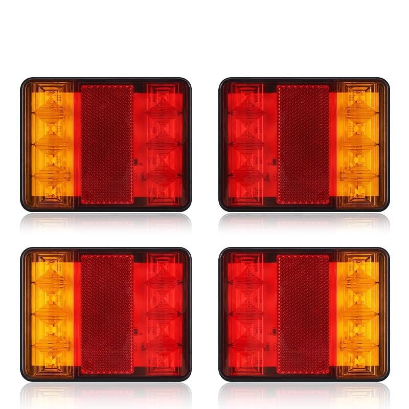 Feu arrière remorque 12V étanche avec feux arrière 8LED clignotant voiture