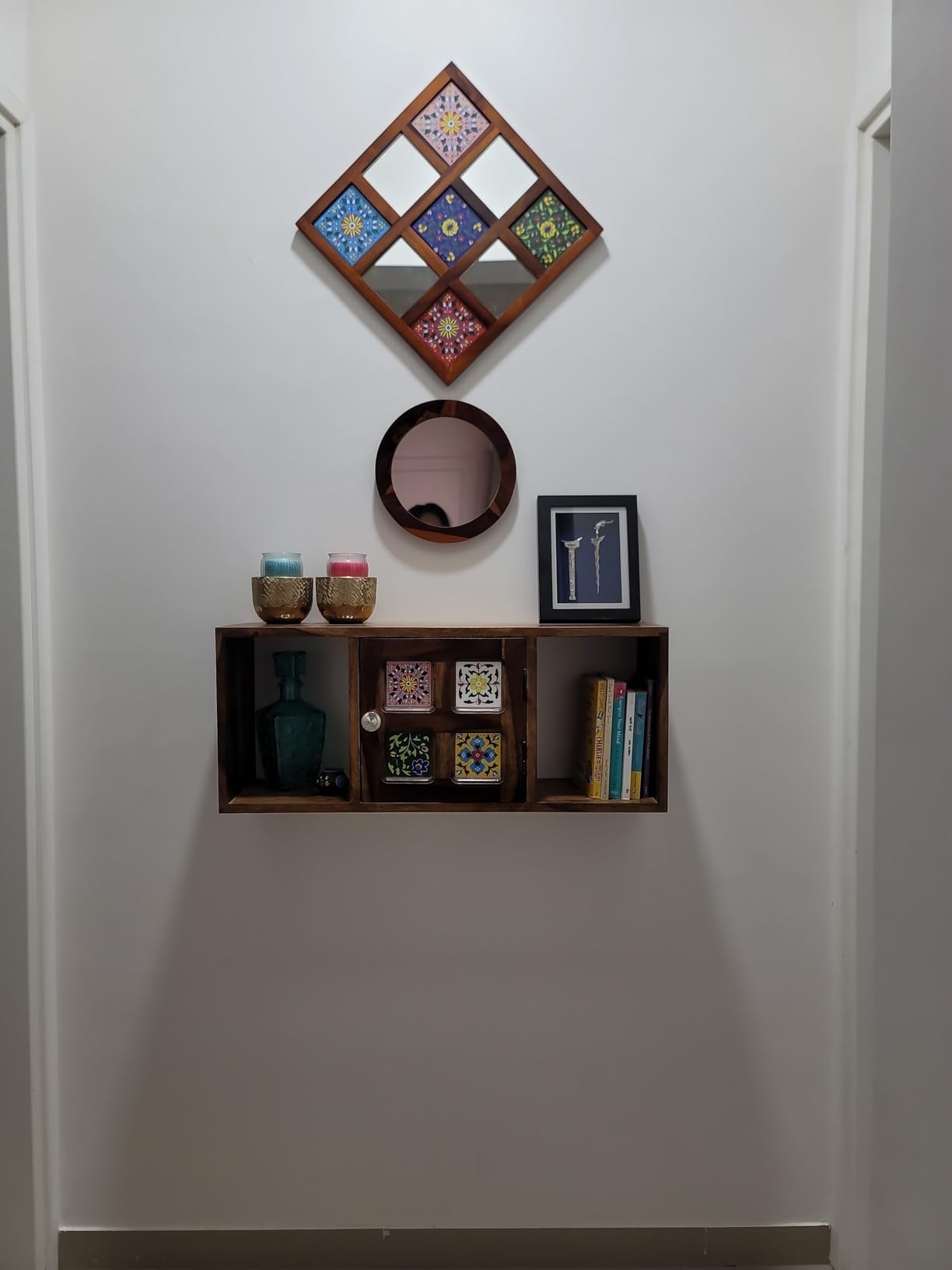 Chetan Interiors Wooden Book Shelf for Home Library with Door | Wall ...