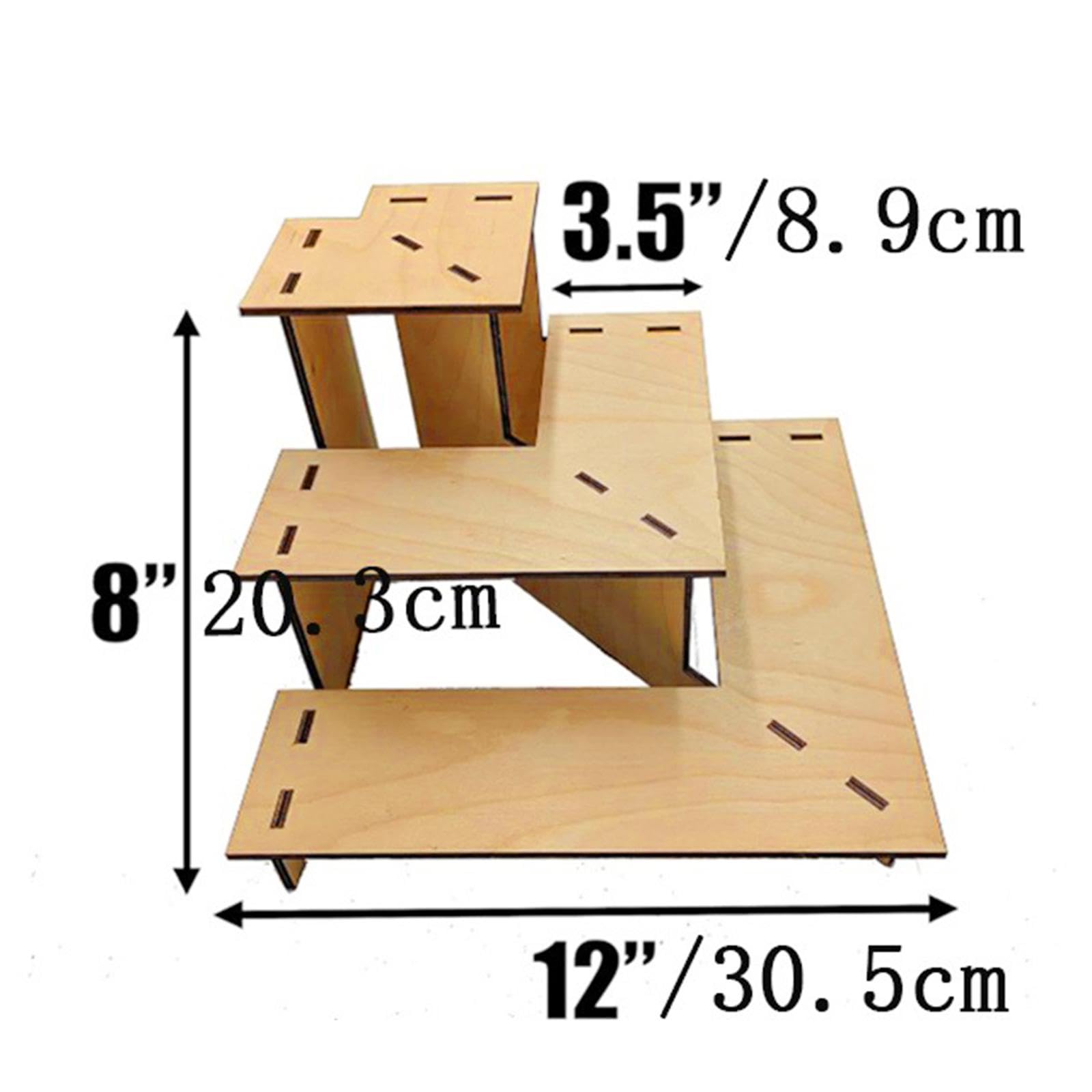 Expositor de Mesa de 3 Niveles para Comercio Minorista, Estante de Esquina para de Vendedores, con Estantes para Postres.