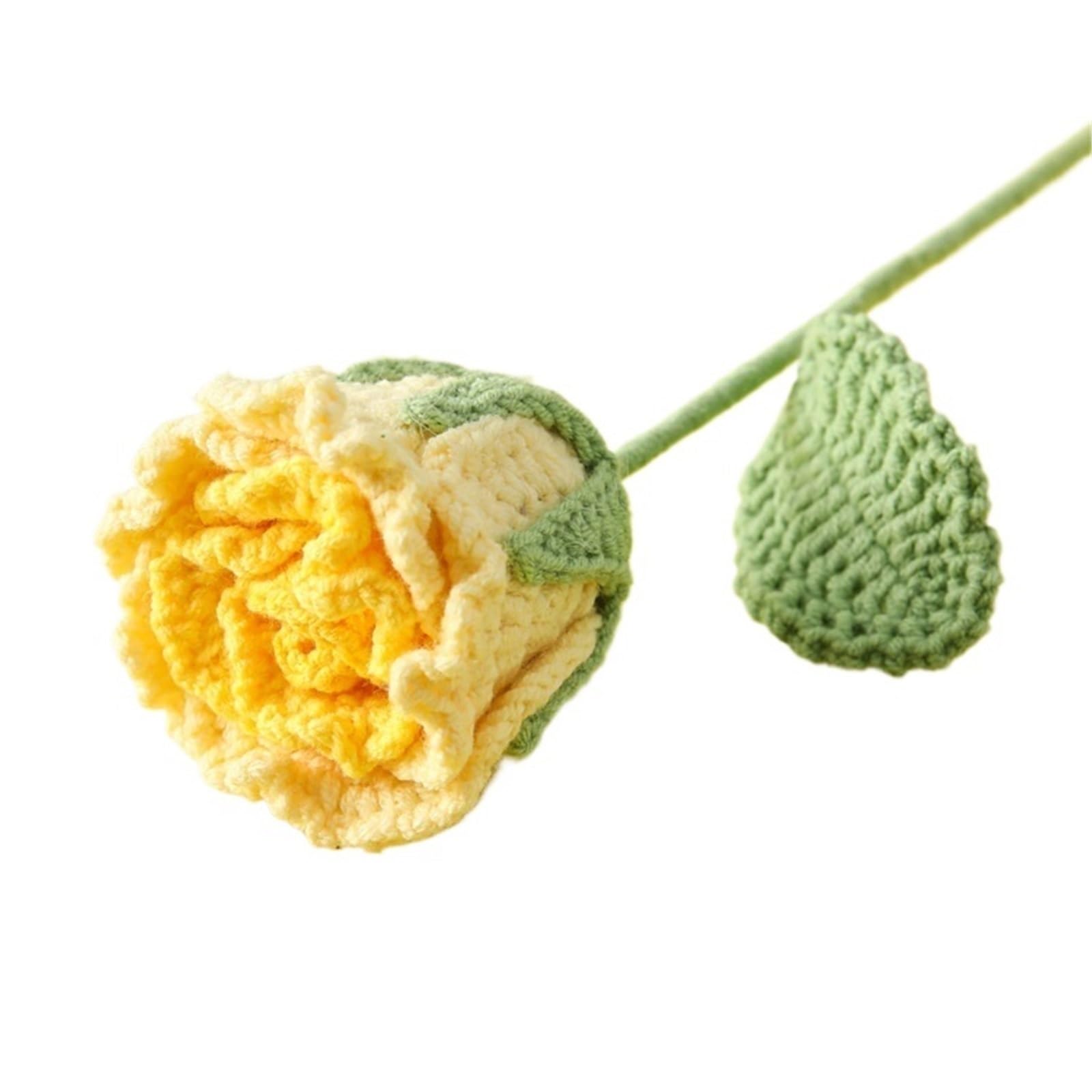 ENWWCH Wedding Crochet Bouquet Creative Knitted Rose Flower Praty Home Decor For Home(Color10)