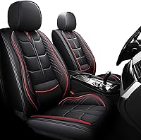 Vista 15 de URINOVET Funda de cuero para asiento de automóvil, fundas de asiento de lujo impermeables para KIA Forte Koup 2010-2016 (juego completo, café)