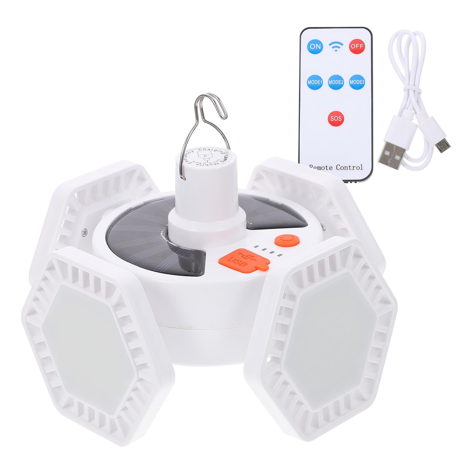 ABOOFAN Lámpara de Camping Solar Recargable USB Diseño Plegable, Luz LED de 169 Leds para Iluminación Exterior y Actividades al Aire Libre