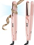 MiroPure 360° Airflow Styler Curling Iron, Titanium Flat Iron Hair Straightener and Curler 2 in 1, Professional Curing Wand with Ionic Aroma Cool Air, 13 Adjustable Temps, Dual Voltage for Long Hair