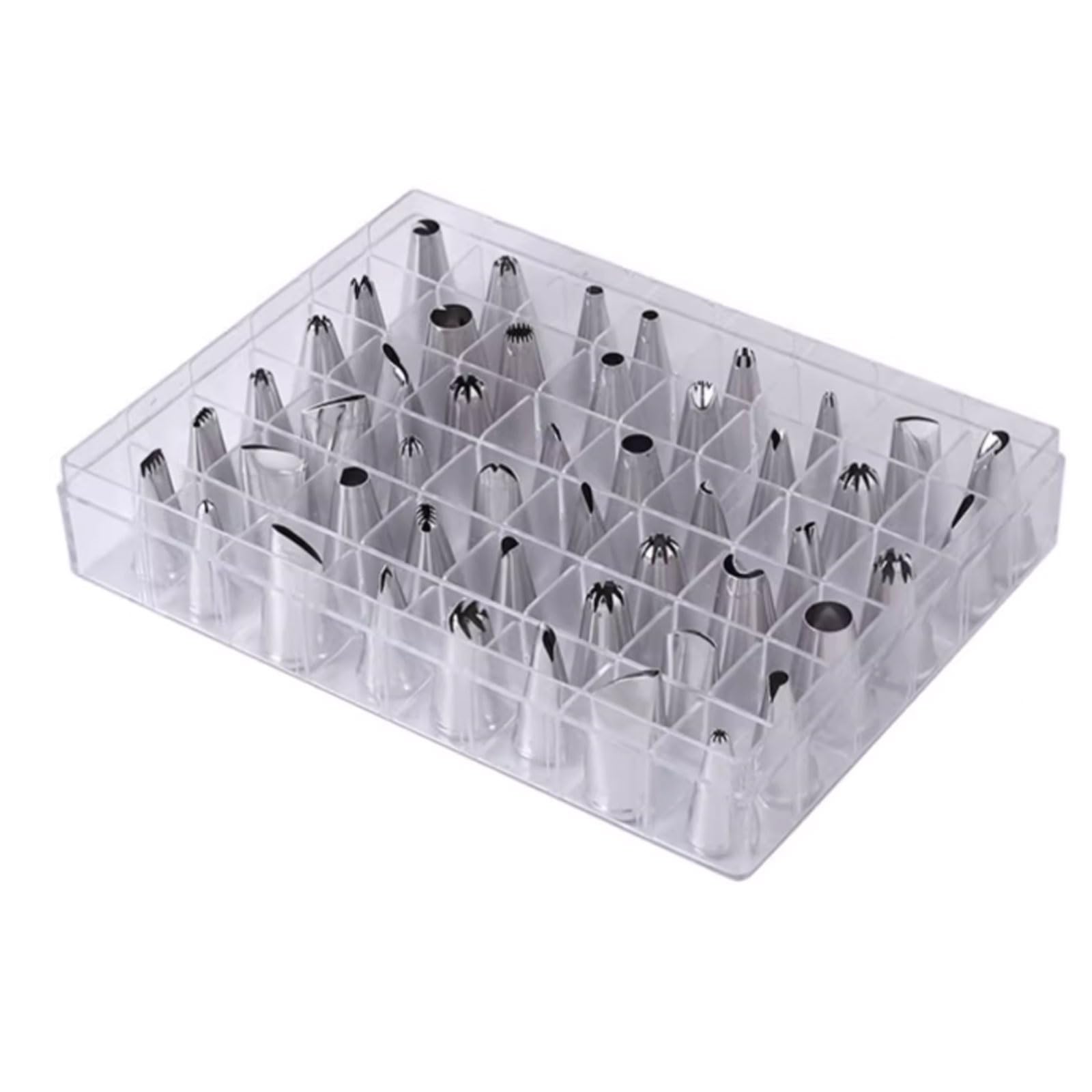 Juego de decoración Tartas 48 Piezas, colección Puntas glaseado Acero Inoxidable con Estuche Almacenamiento for pastelería hojaldres Crema
