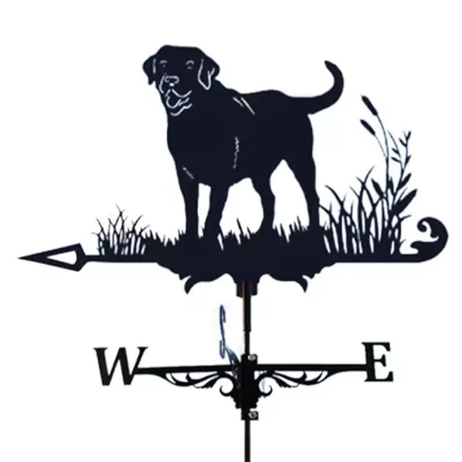 Girouette labrador de toit en métal robuste pour extérieur
