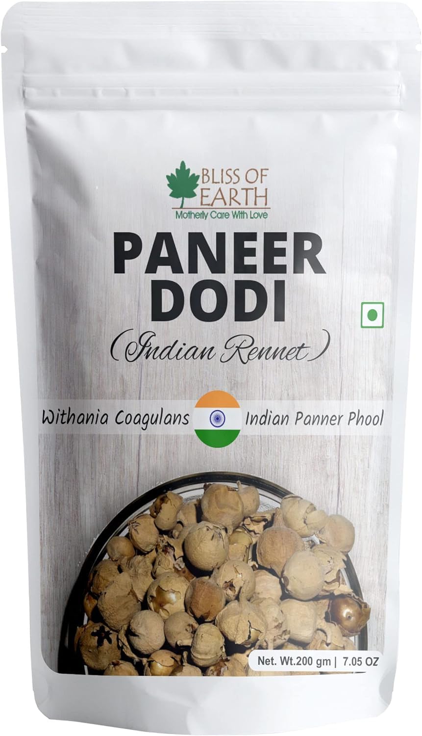Bliss of Earth Paneer Doda (Indian Rennet) Paneer Phool for Diabetes, Withania Coagulans Ayurveda Herb Good for Health 200GM
