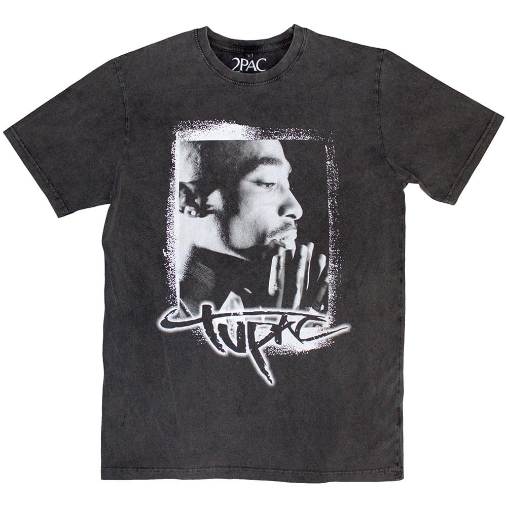 Tupac Spray Photo Limited Edition 999 Only Premium Wash T Shirt S Charcoal
