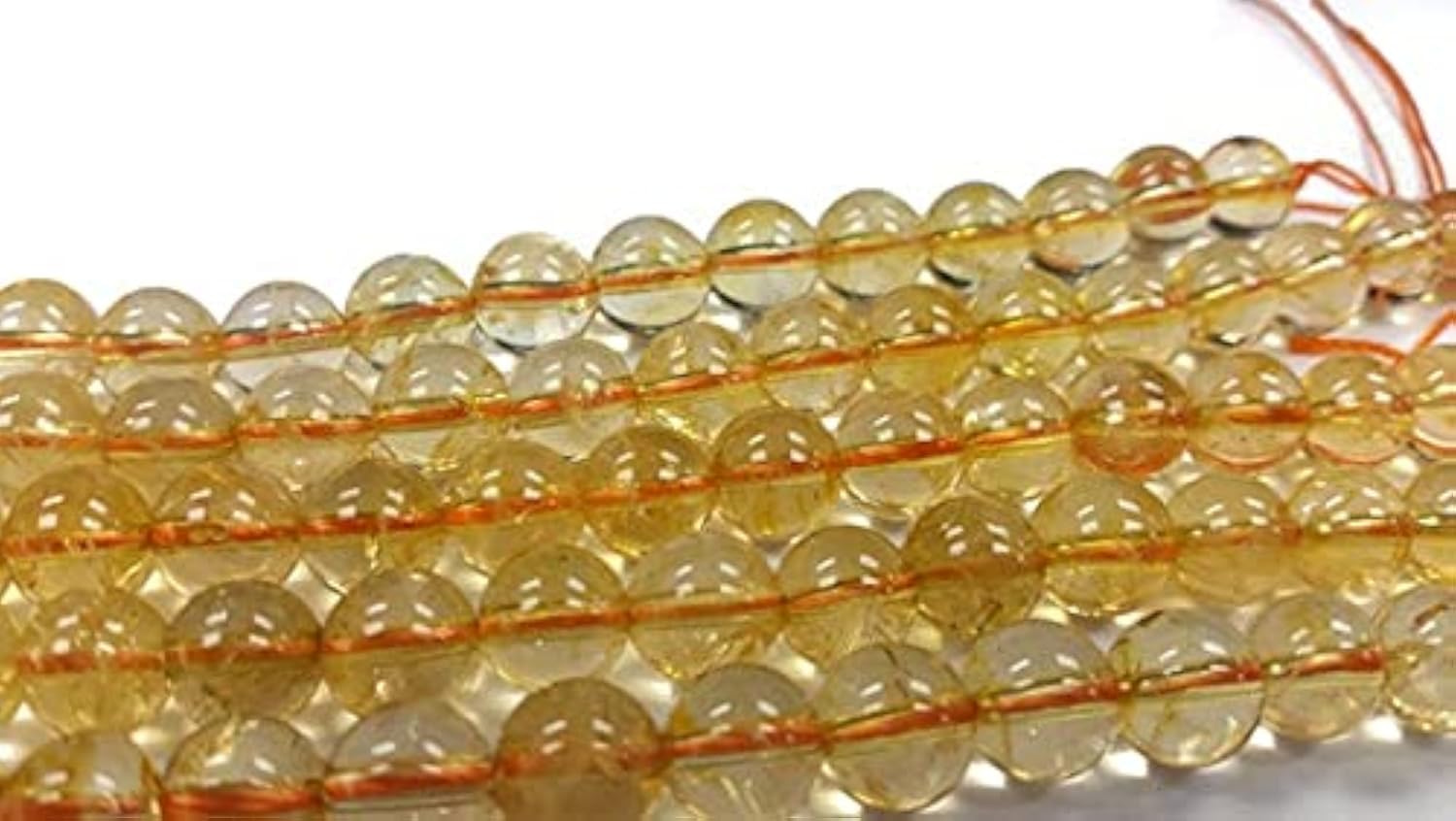 Citrine naturelle en perles parfaites de 8mm pour offrir un bijou personnalisé unique