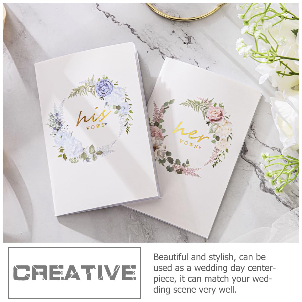 Slim Gelübde Bücher Set (2 Stück) – Cremefarbenes Leinen, 14,6x10,2 Cm, Mit Bändern, Für Hochzeit & Zeremonie