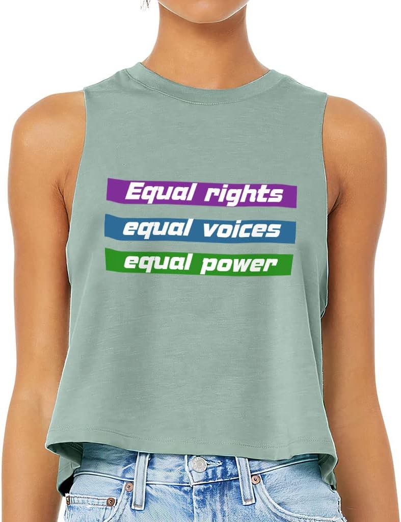 Equal Rights Racerback Cropped Tank - Printed Women's Tank - Cool Trendy Tank Top