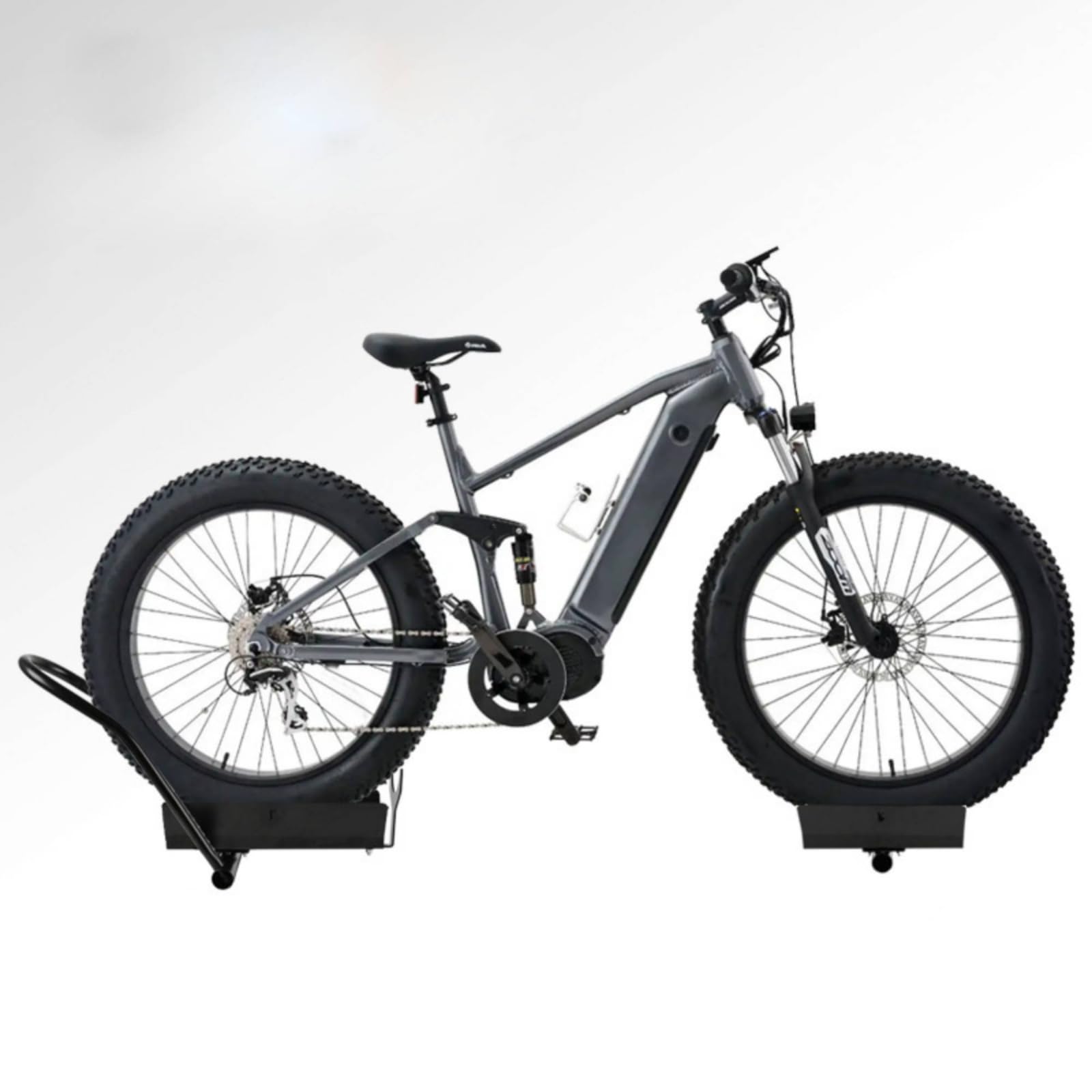 TISHITA Supporto Esposizione Biciclette Porta Bicicletta Mensola Parete Gancio Ciclo Staffa Metallo Carbonioso Regolabile Centro 115cm Altezza 37cm Profilo