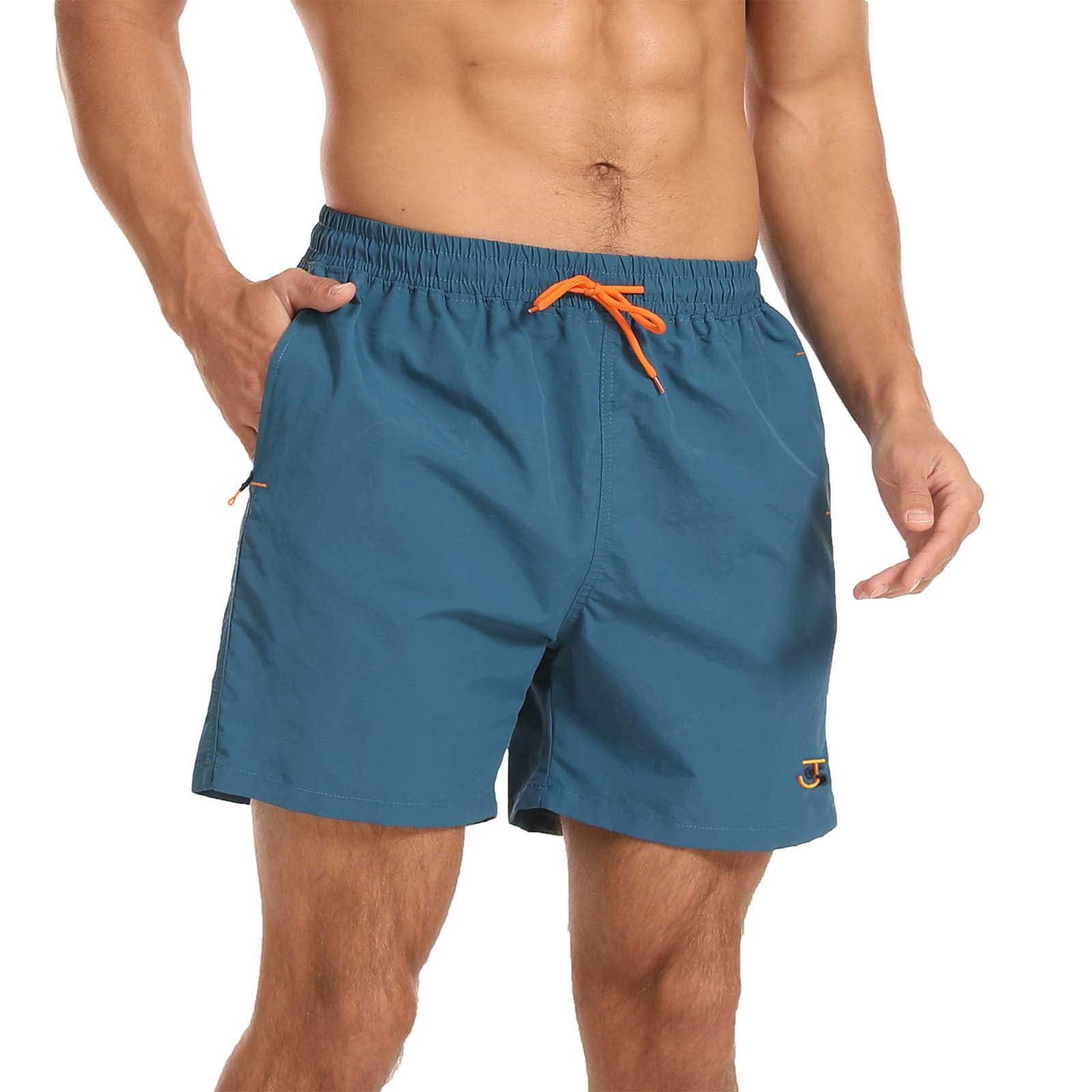 JustSun Costume Uomo Mare con Tasche Zip Surf Impermeabile Asciugatura Rapida con Fodera in Mesh