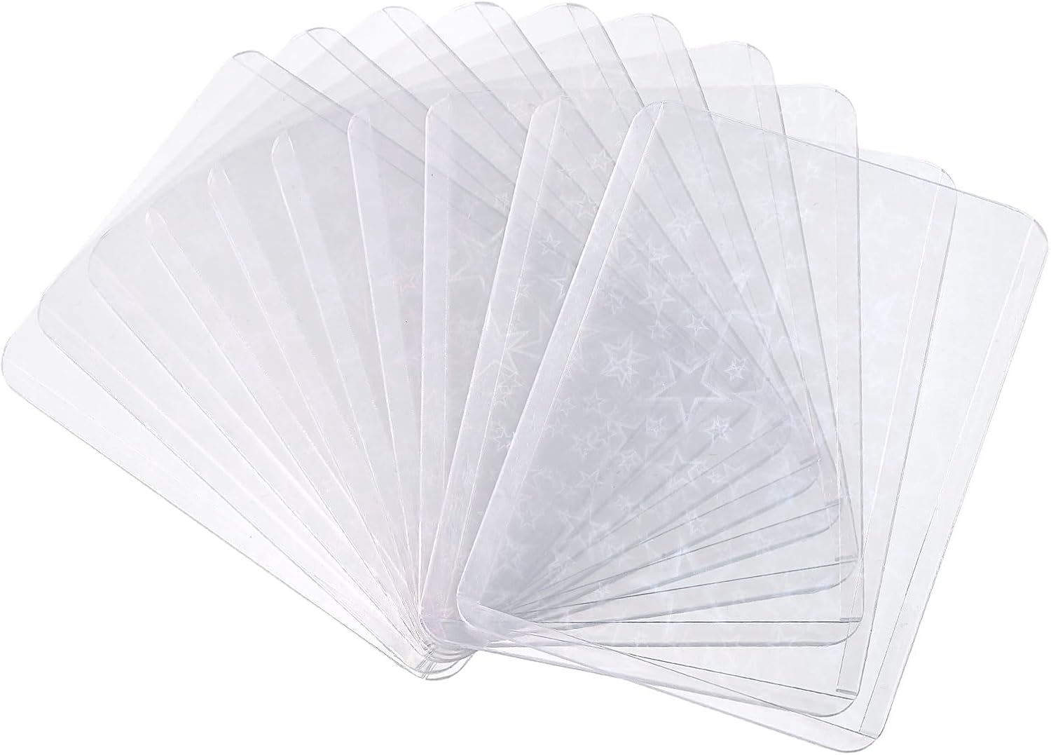 uxcell 10Pcs Photocard Holder, Holographic Clear Card Sleeves, Photo Protector Shield Cover for Trading Cards Decoration, Top Opening Small Heart