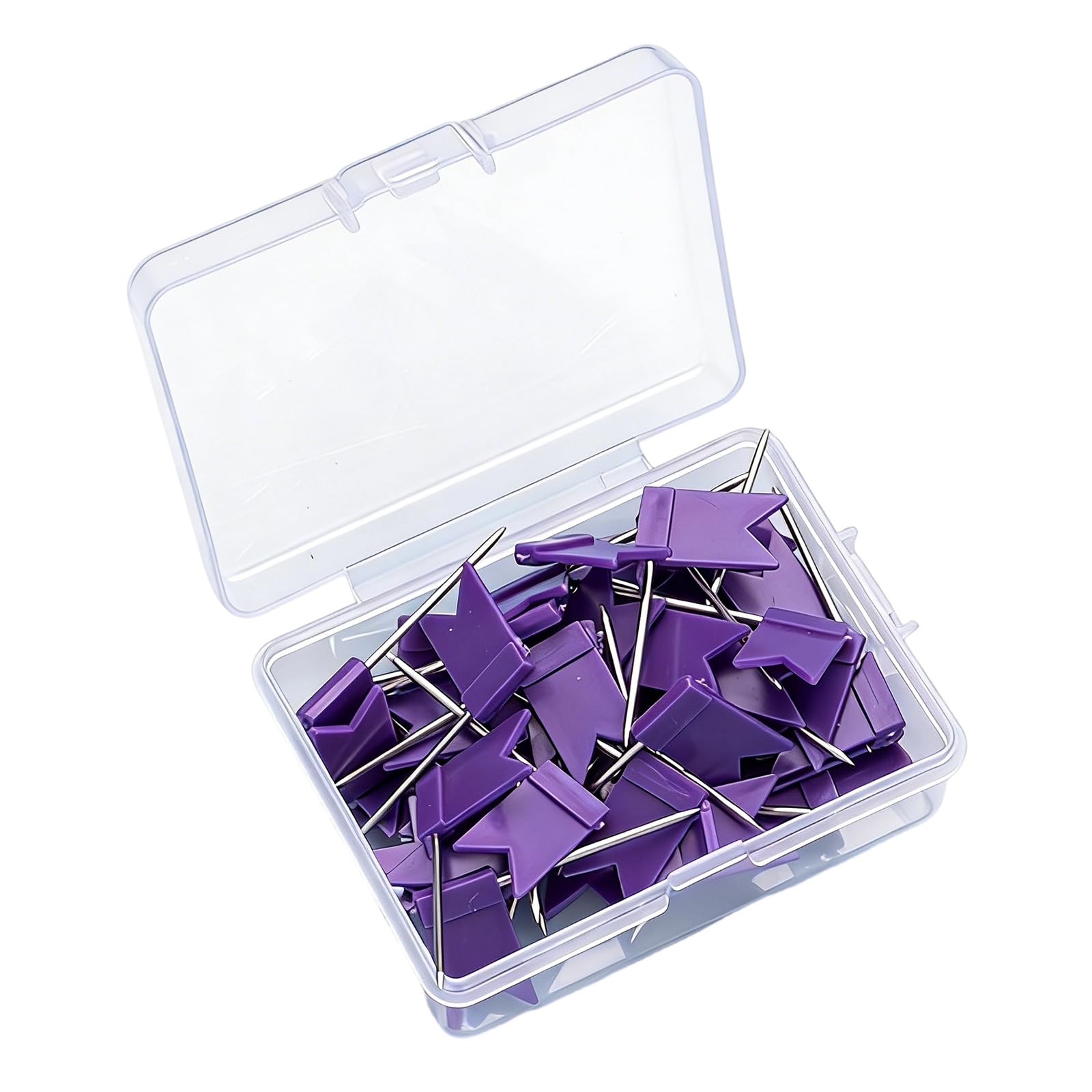 Of 100 Colorful Flag Shaped Push Pins Set Assorted Color Thumbtacks for Wall Maps Cork Boards and Offices Displays Multicolor Marking Pins