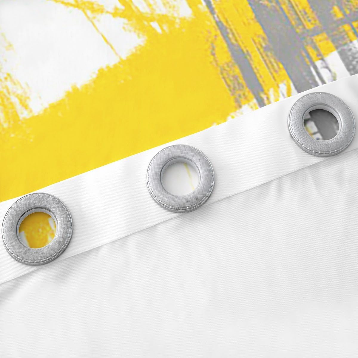 Feelyou Yellow Grey Black Curtains for Bedroom Living Room (2 Panels, 52 x 84 Inch) Kids Abstract Art Blackout Curtains Modern Striped Art Darkening Dreapes Geometric Window Treatments