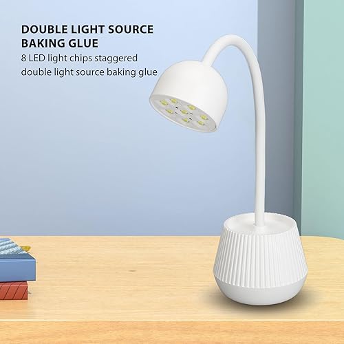 Miniatura 2 de Lámpara de uñas giratoria de 360 grados, luz infrarroja de cuello de cisne de inducción para esmalte de uñas de gel, carga tipo C, ángulo ajustable,