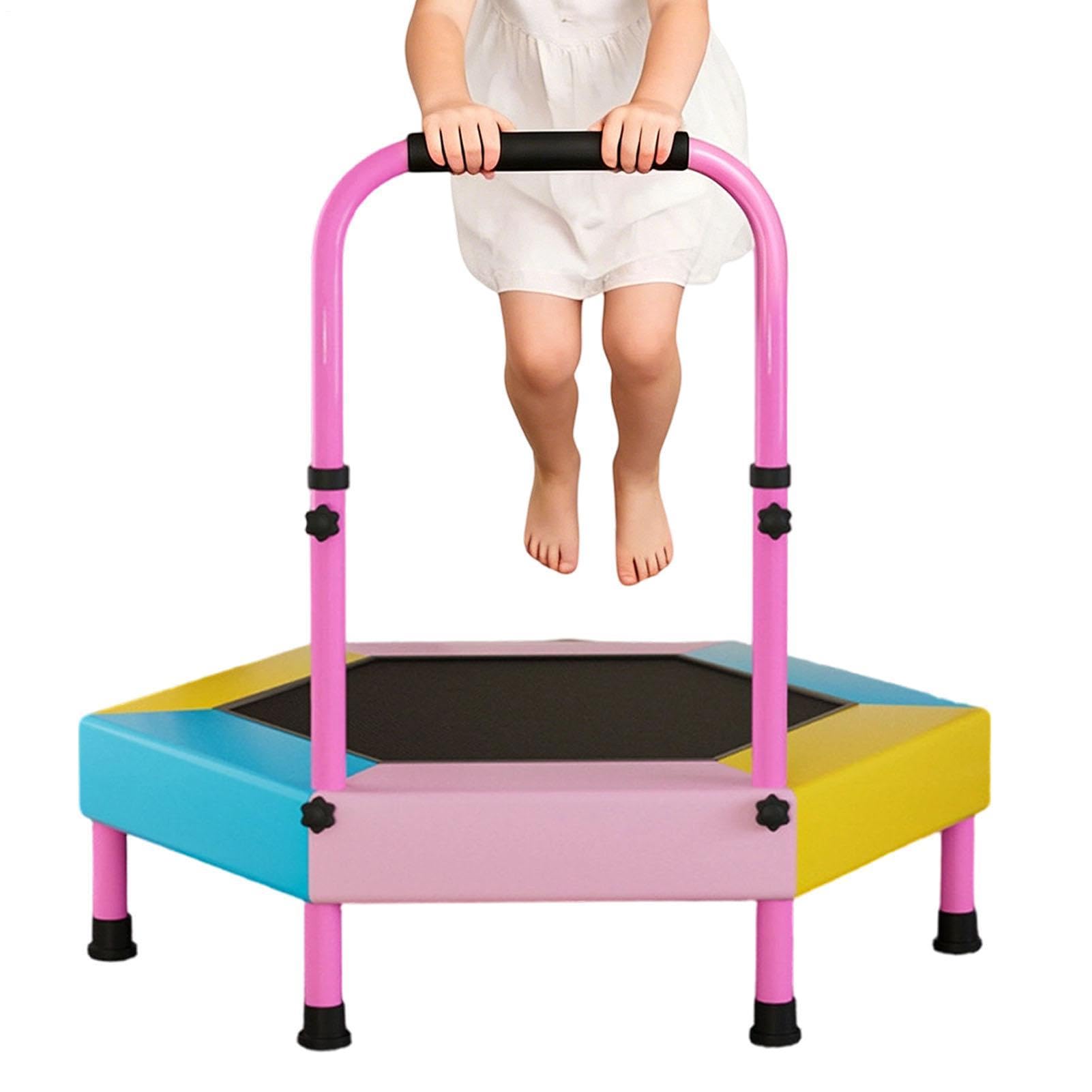 Trampolin Indoor 3ft faltbares Springspielzeug | Kindertrampolin mit verstellbarem Griff für Klassenzimmer, Kindergarten, Zuhause, Fitnessstudio, Park, Spielplatz, Rasen,