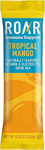 Miniatura 4 de ROAR Polvo de apoyo inmunológico, paquetes de hidratación con zinc y saúco, electrolitos en polvo, sin OMG, sin gluten, mango tropical, 12 unidades