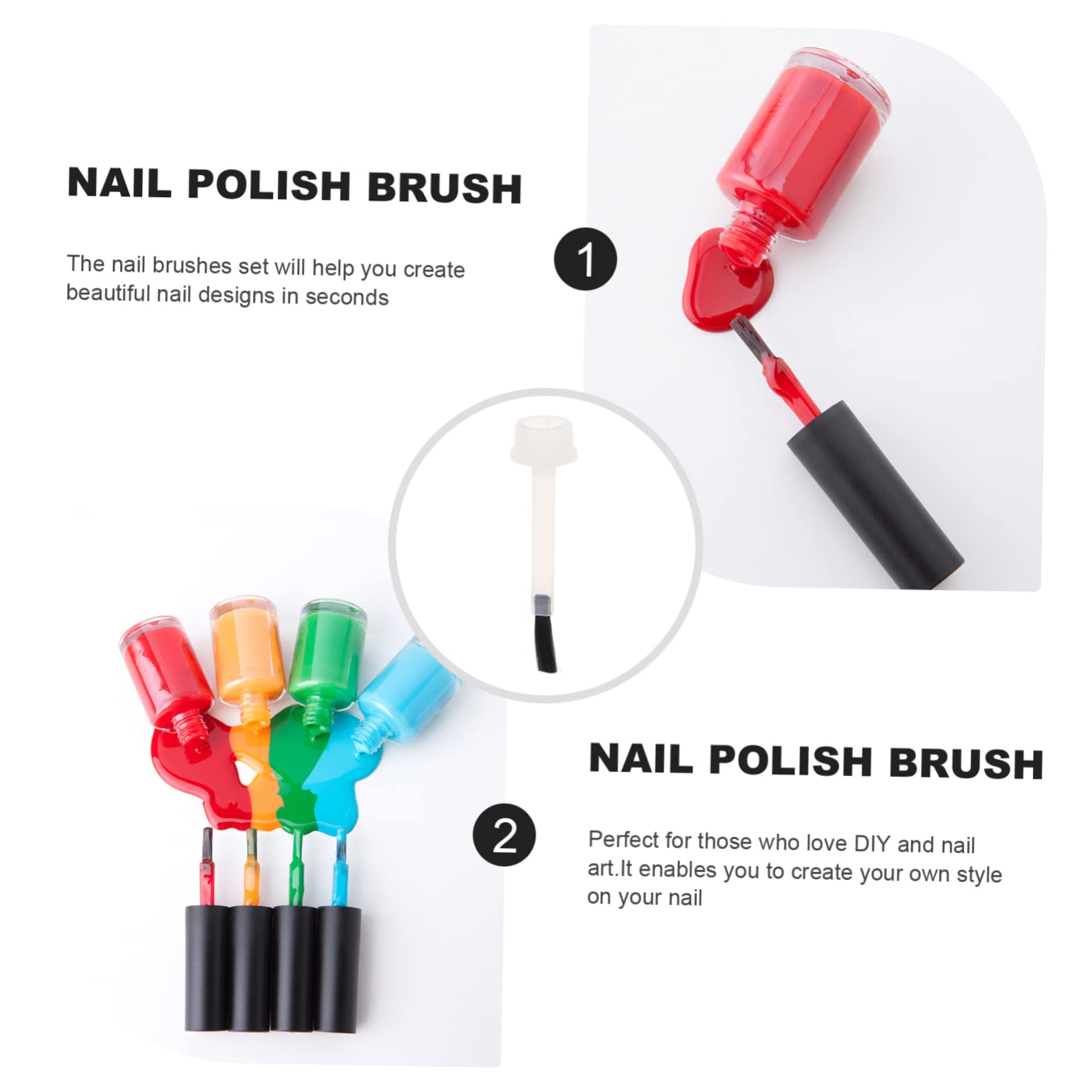 200 pezzi Pennelli Ricambio unghie Accessori Manicure Professionali per Nail Gel Testine per per Nail Art Te e Ricostruzione Unghie